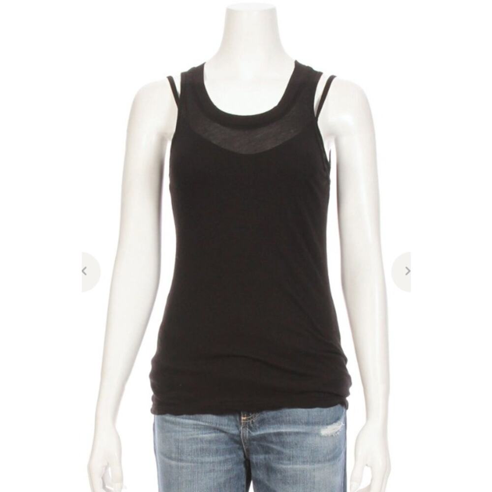 Monrow Double Layer Tank in Black Size M